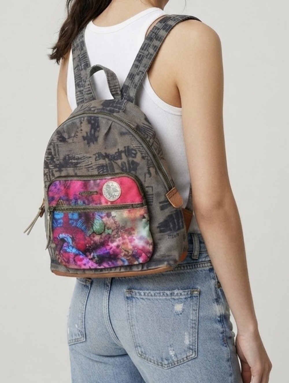 NWOT Desigual Colorful Patterned Small Backpack